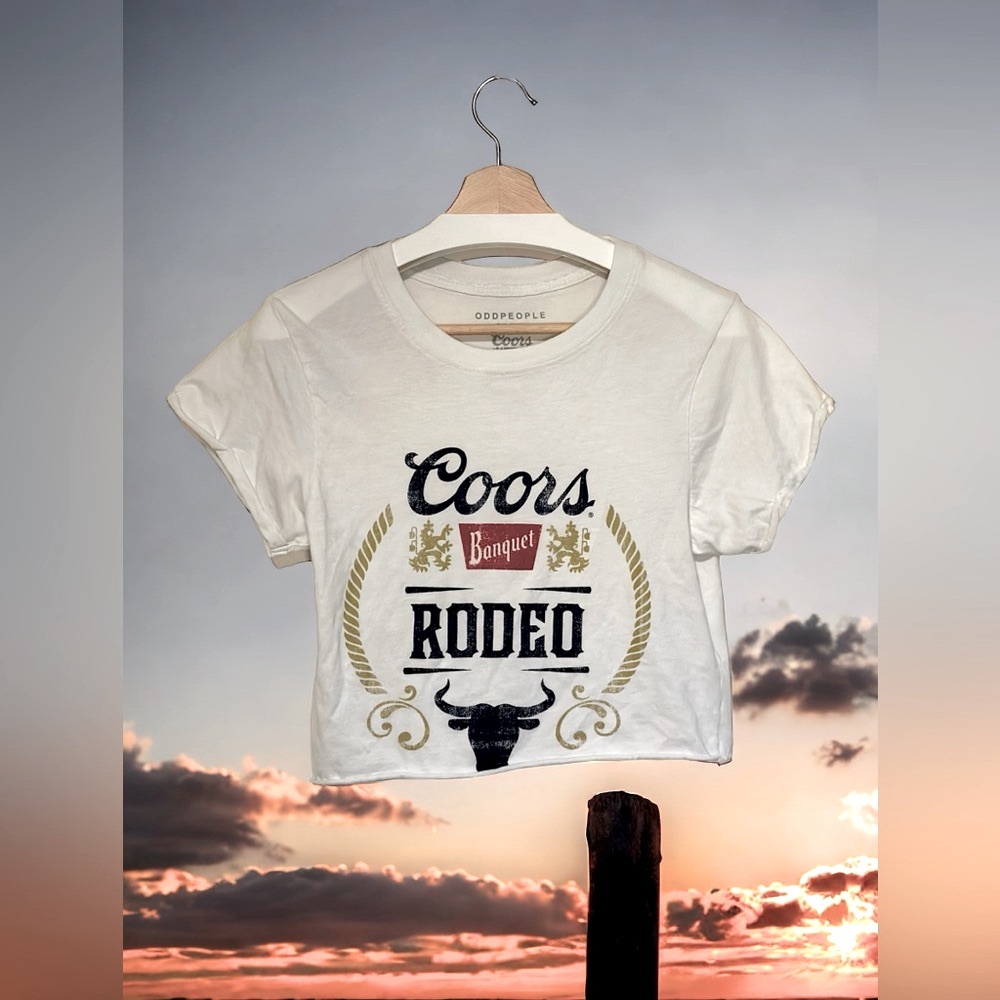 Official Coors “Coors Banquet Rodeo” Cropped T Shirt by- ODDPEOPLE by RKB |Sz:XS